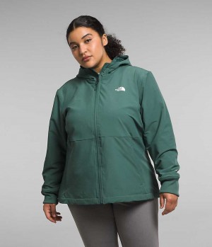 Softshell μπουφαν γυναικεια The North Face Plus Shelbe Raschel Hoodie πρασινο | GR HPFIMRE