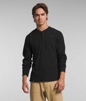 Μπλουζακι ανδρικα The North Face Canyon Fog Thermal Long Sleeve Henley μαυρα | GR ILVSYHG