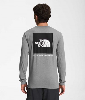 Μπλουζακι ανδρικα The North Face Long Sleeve Box NSE γκρι | ATHENS PSTVMZA