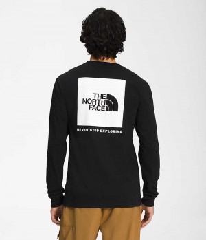 Μπλουζακι ανδρικα The North Face Long Sleeve Box NSE μαυρα | GREECE AYUWDXF