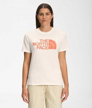 Μπλουζακι γυναικεια The North Face κοντο Sleeve Half Dome ασπρα | GR ZGQLEXW