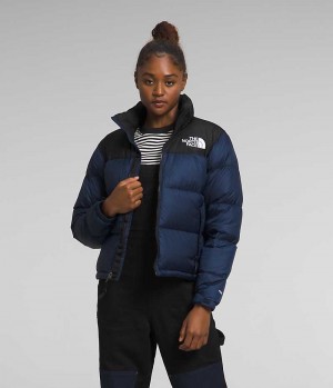 Μπουφαν Πουπουλενια γυναικεια The North Face 1996 Retro Nuptse σκουρο μπλε μαυρα | ATHENS WMKPEJZ