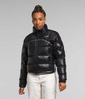 Μπουφαν Πουπουλενια γυναικεια The North Face 2000 Retro Nuptse μαυρα | ATHENS DXTZUHK