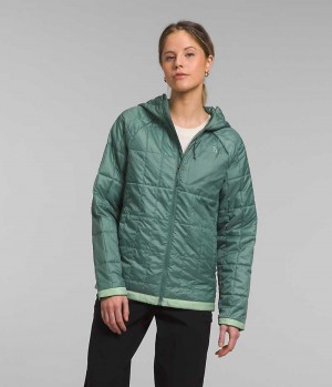 Μπουφαν Πουπουλενια γυναικεια The North Face Circaloft Hoodie τυρκουάζ | ATHENS YXTOEHS