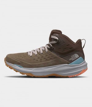 Μποτακια Ορειβατικα γυναικεια The North Face VECTIV Exploris 2 Mid FUTURELIGHT™ δερματινα καφε | GREECE GYMTWJH