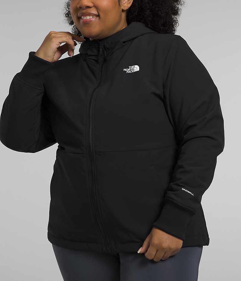 Softshell μπουφαν γυναικεια The North Face Plus Shelbe Raschel Hoodie μαυρα | GREECE LASEWDG