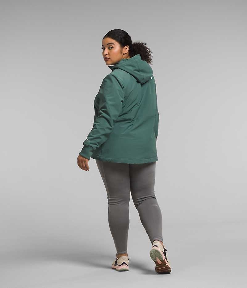 Softshell μπουφαν γυναικεια The North Face Plus Shelbe Raschel Hoodie πρασινο | GR HPFIMRE