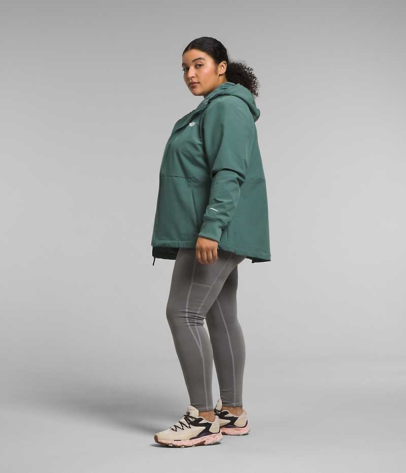 Softshell μπουφαν γυναικεια The North Face Plus Shelbe Raschel Hoodie πρασινο | GR HPFIMRE