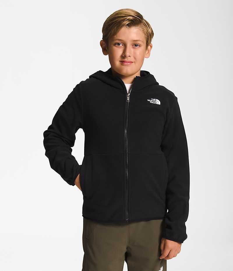 Μπουφάν Fleece για αγορια The North Face Glacier Full-Zip Κουκουλοφόρος μαυρα | GREECE ZUFAEDB