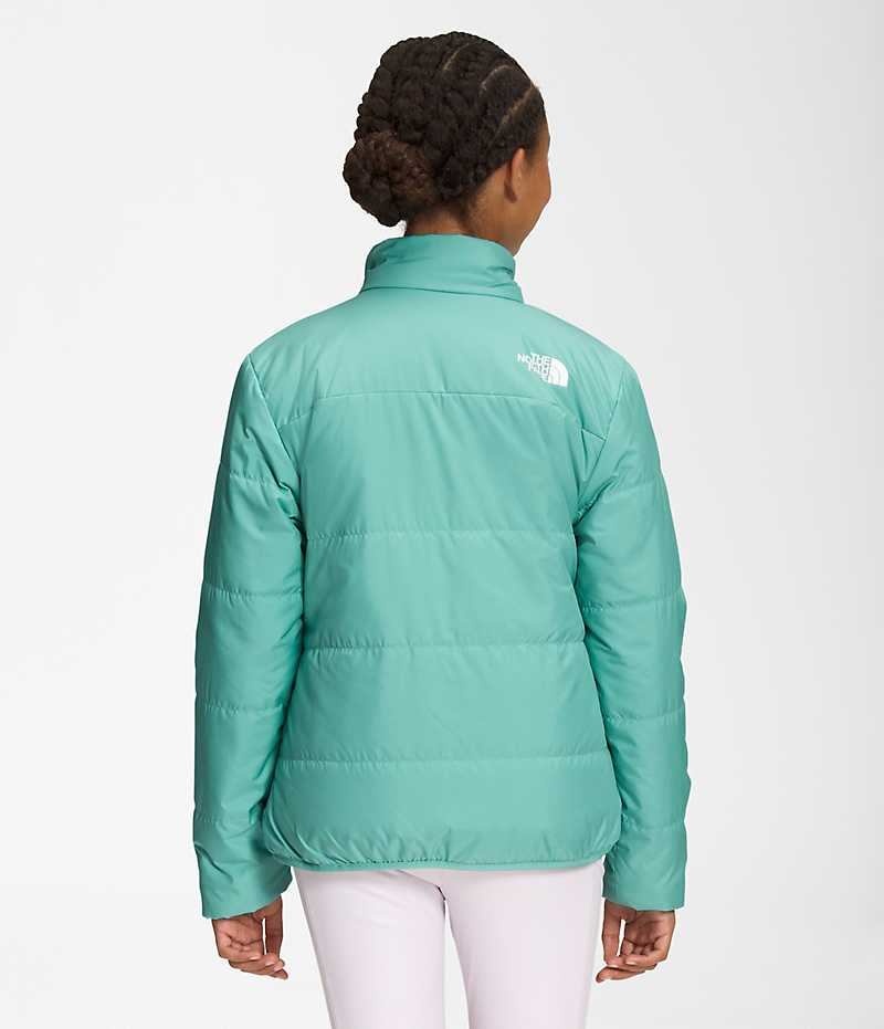 Μπουφάν Fleece για κοριτσια The North Face Reversible Mossbud τυρκουάζ | GR BNKDHUM