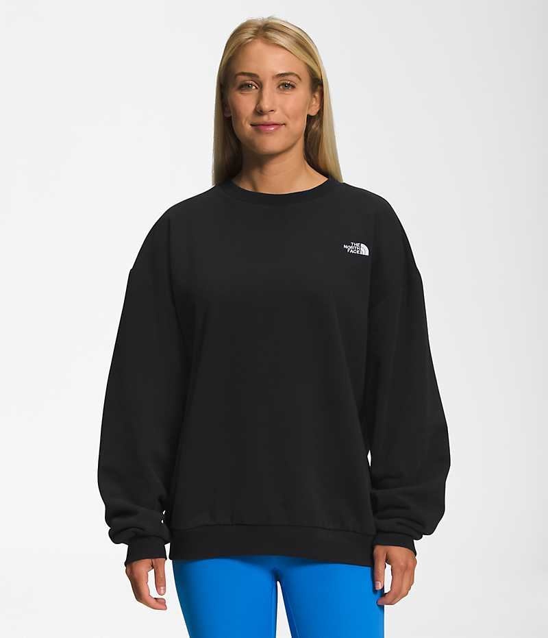 Φουτερ γυναικεια The North Face Felted Fleece Crew μαυρα | GREECE HOABZEG