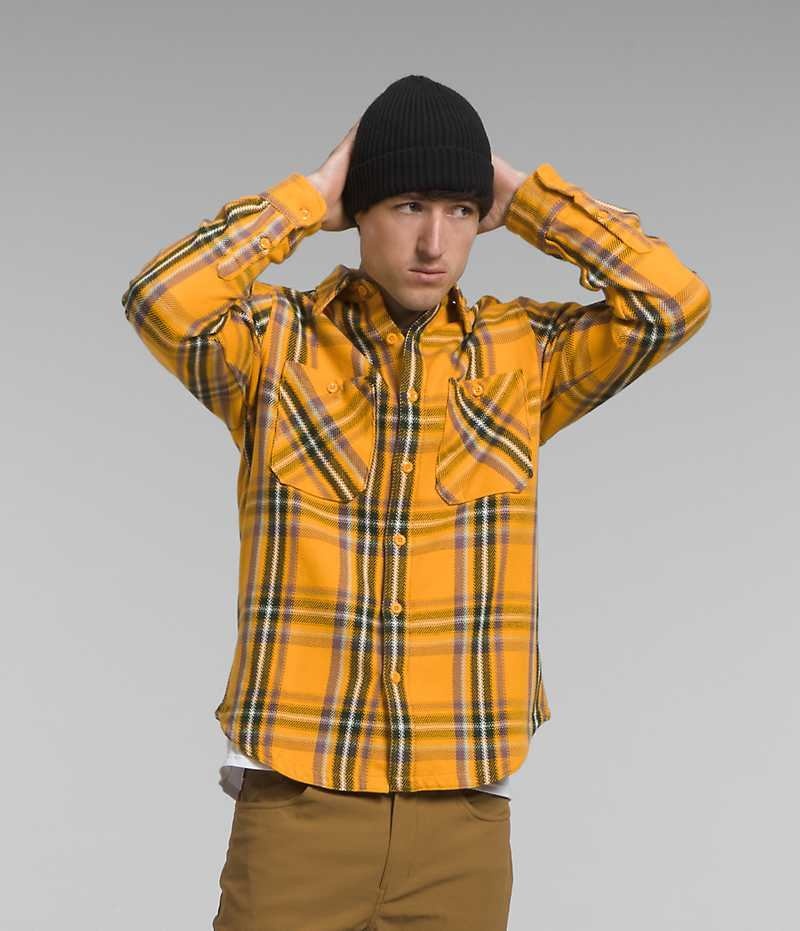 Πουκαμισο ανδρικα The North Face Valley Twill Flannel χρυσο χρωμα | GR UOGXRNK