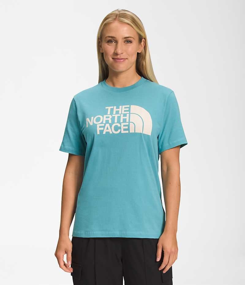 Μπλουζακι γυναικεια The North Face κοντο Sleeve Half Dome τυρκουάζ | ATHENS RDUSGPV