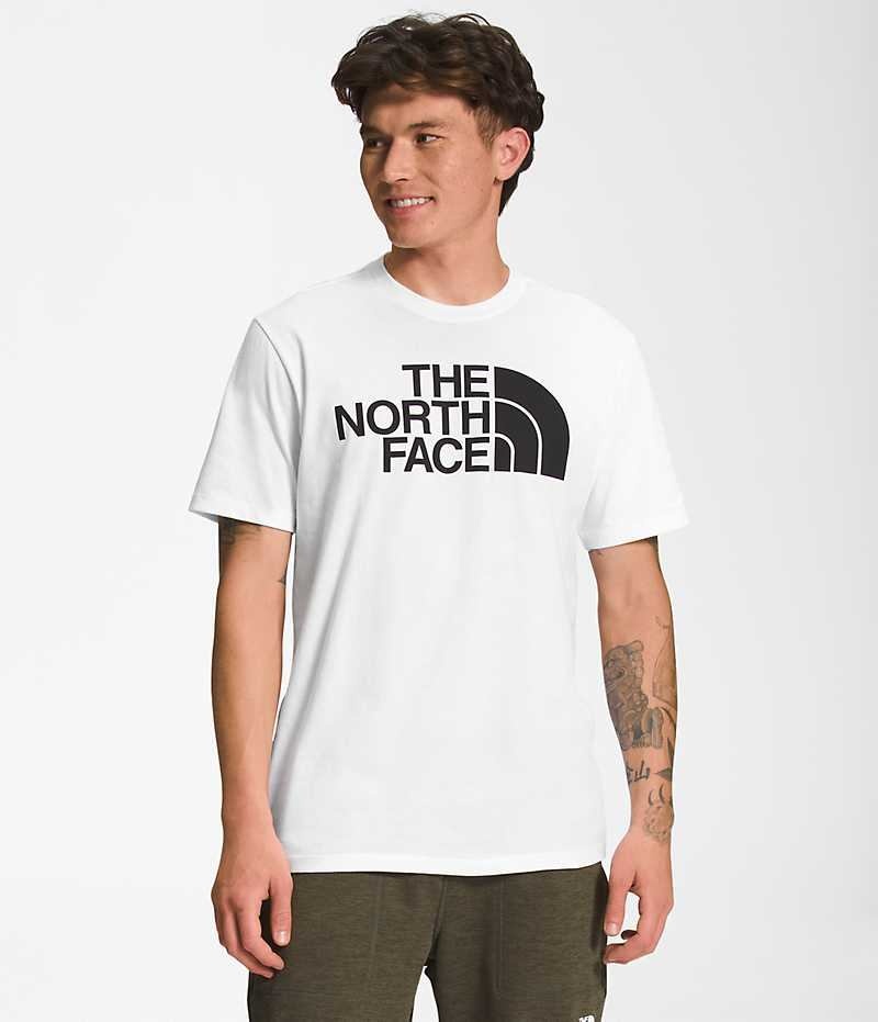 Μπλουζακι ανδρικα The North Face κοντο Sleeve Half Dome ασπρα | GR QHNSZVX