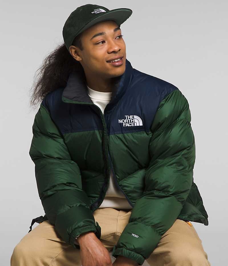 Μπουφαν Πουπουλενια ανδρικα The North Face 1996 Retro Nuptse πρασινο σκουρο μπλε | GREECE AFDBHRT