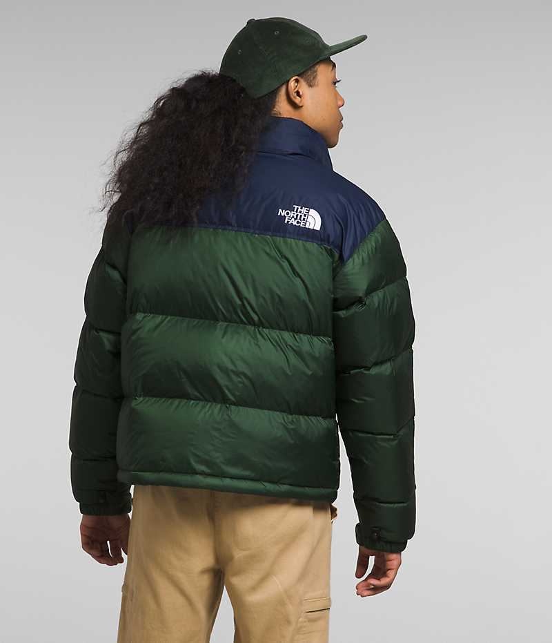 Μπουφαν Πουπουλενια ανδρικα The North Face 1996 Retro Nuptse πρασινο σκουρο μπλε | GREECE AFDBHRT