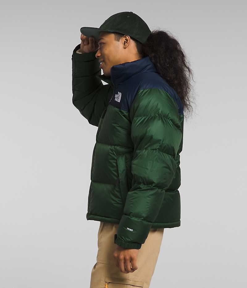 Μπουφαν Πουπουλενια ανδρικα The North Face 1996 Retro Nuptse πρασινο σκουρο μπλε | GREECE AFDBHRT