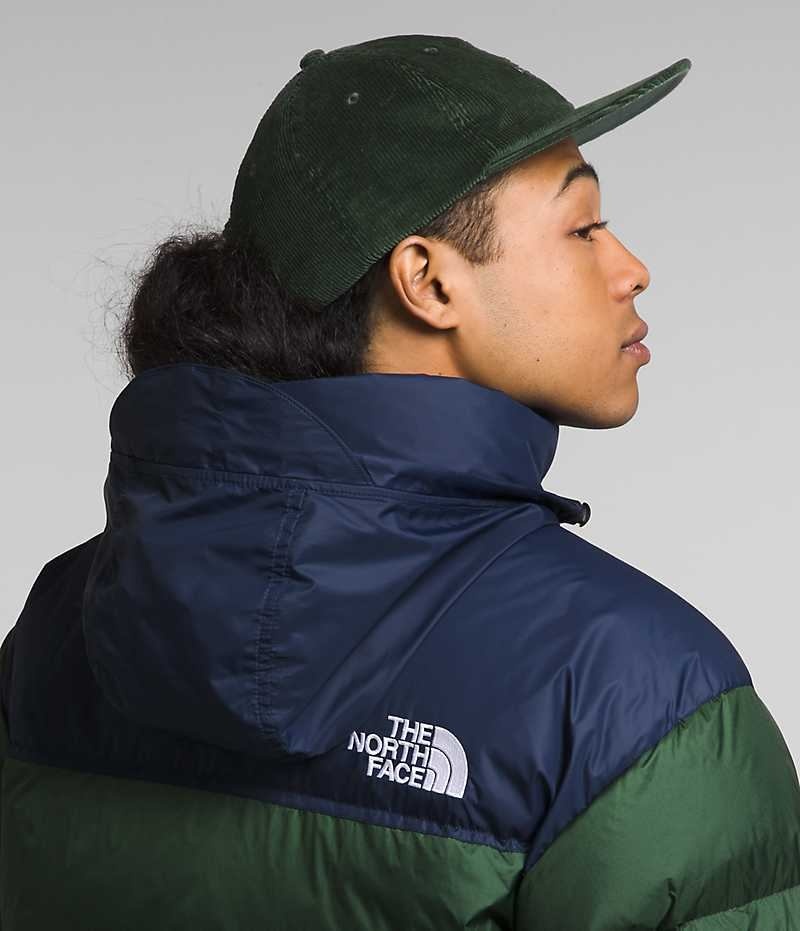 Μπουφαν Πουπουλενια ανδρικα The North Face 1996 Retro Nuptse πρασινο σκουρο μπλε | GREECE AFDBHRT