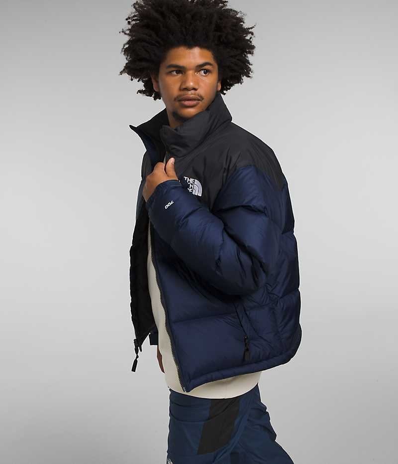 Μπουφαν Πουπουλενια ανδρικα The North Face 1996 Retro Nuptse σκουρο μπλε μαυρα | GR DWJFVLA