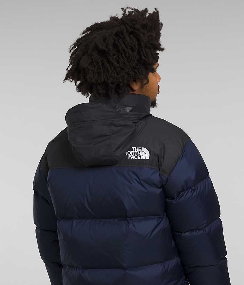 Μπουφαν Πουπουλενια ανδρικα The North Face 1996 Retro Nuptse σκουρο μπλε μαυρα | GR DWJFVLA