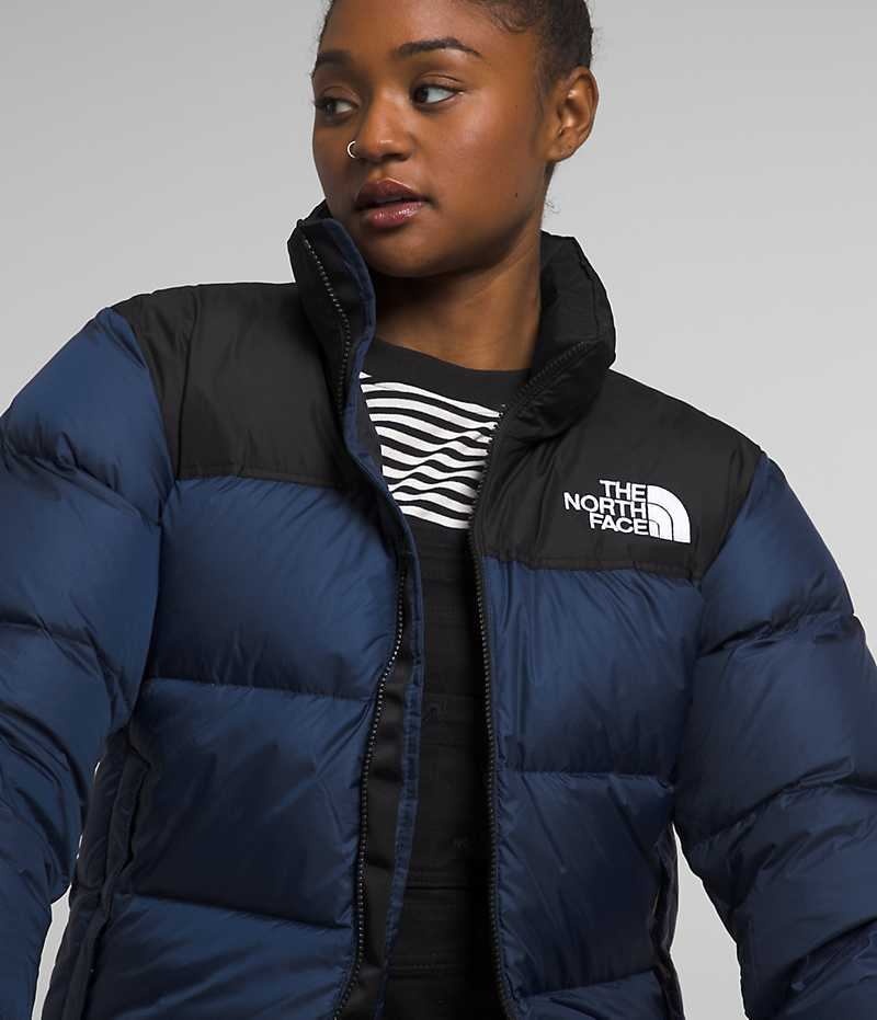 Μπουφαν Πουπουλενια γυναικεια The North Face 1996 Retro Nuptse σκουρο μπλε μαυρα | ATHENS WMKPEJZ