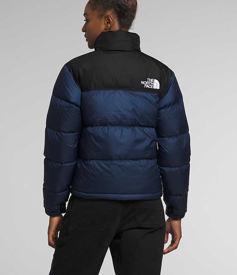 Μπουφαν Πουπουλενια γυναικεια The North Face 1996 Retro Nuptse σκουρο μπλε μαυρα | ATHENS WMKPEJZ