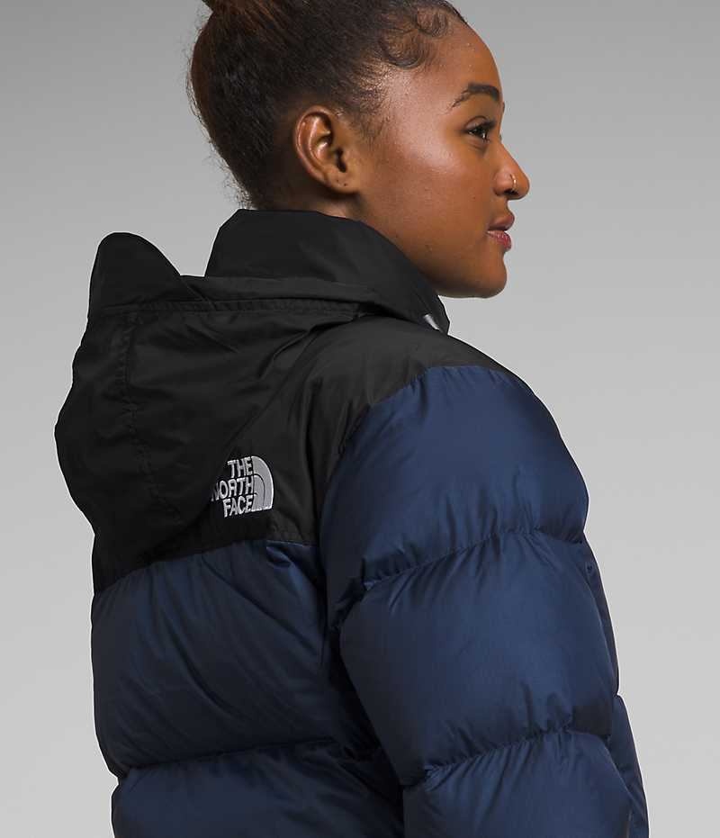 Μπουφαν Πουπουλενια γυναικεια The North Face 1996 Retro Nuptse σκουρο μπλε μαυρα | ATHENS WMKPEJZ