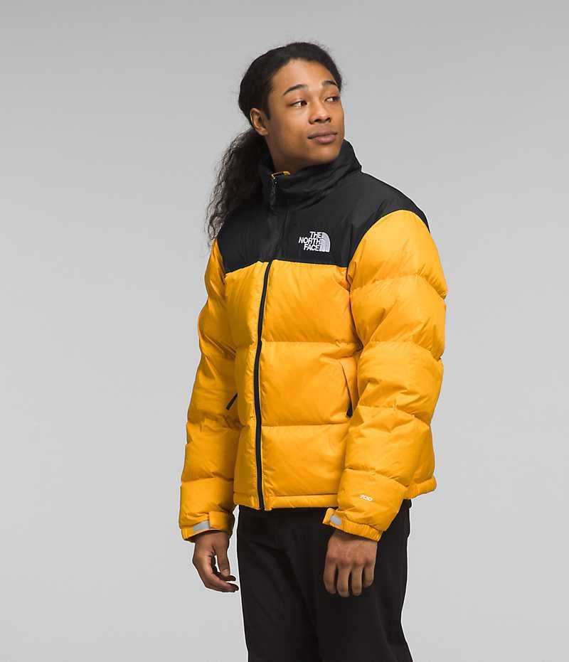 Μπουφαν Πουπουλενια ανδρικα The North Face 1996 Retro Nuptse χρυσο χρωμα μαυρα | ATHENS UFLMKWV