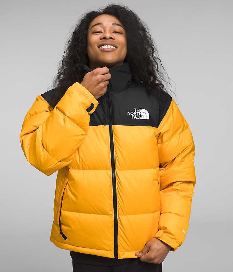 Μπουφαν Πουπουλενια ανδρικα The North Face 1996 Retro Nuptse χρυσο χρωμα μαυρα | ATHENS UFLMKWV