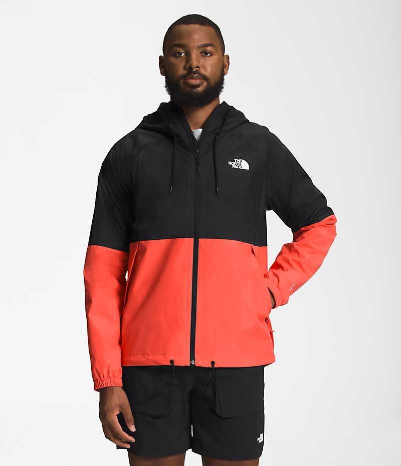 Αδιαβροχο Μπουφαν ανδρικα The North Face Antora Hoodie μαυρα πορτοκαλι | GREECE XTAGQBH