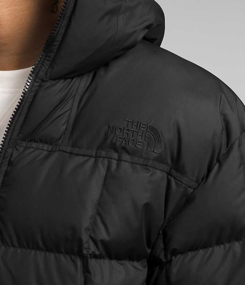 Μπουφαν Πουπουλενια ανδρικα The North Face Lhotse Reversible Hoodie μαυρα | ATHENS WBMCEAX