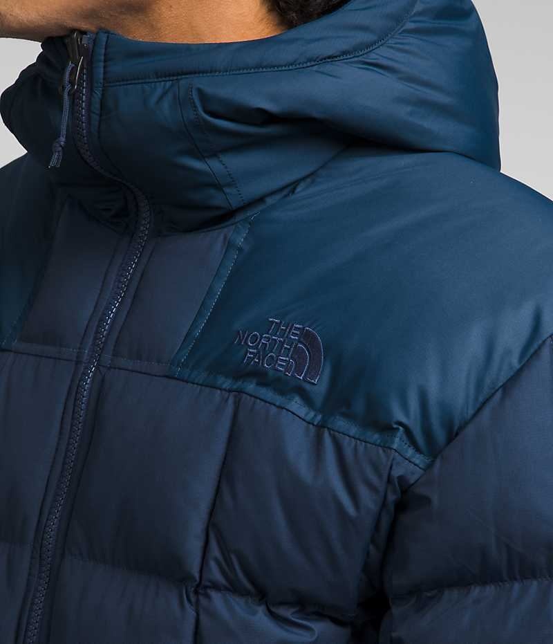 Μπουφαν Πουπουλενια ανδρικα The North Face Lhotse Reversible Hoodie σκουρο μπλε | GREECE OQPXZDH