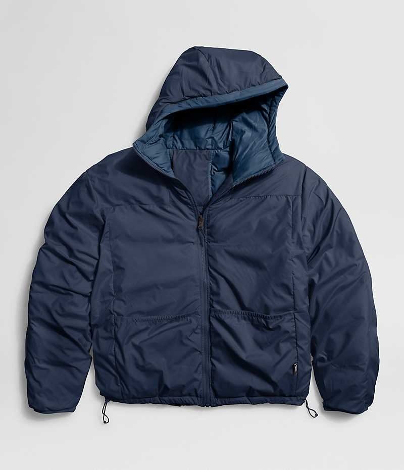 Μπουφαν Πουπουλενια ανδρικα The North Face Lhotse Reversible Hoodie σκουρο μπλε | GREECE OQPXZDH