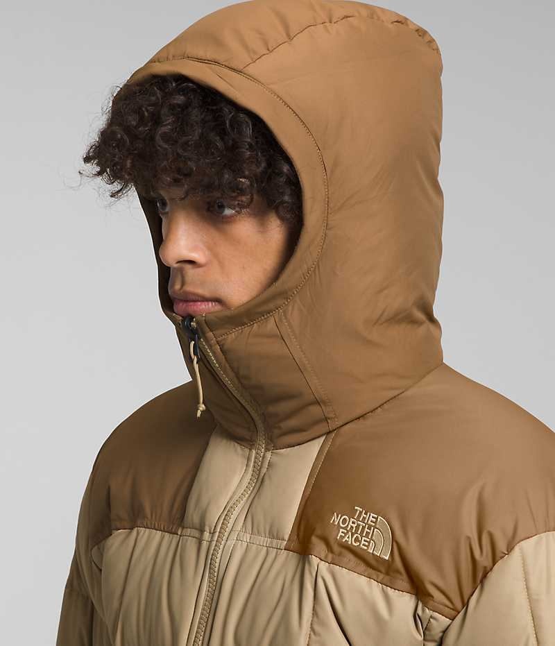 Μπουφαν Πουπουλενια ανδρικα The North Face Lhotse Reversible Hoodie Χακί | GR IUZPEMV