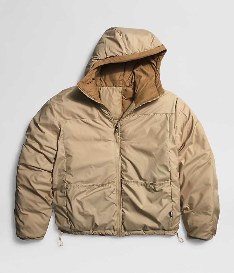 Μπουφαν Πουπουλενια ανδρικα The North Face Lhotse Reversible Hoodie Χακί | GR IUZPEMV