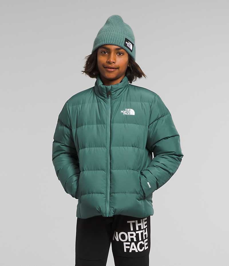 Μπουφαν Πουπουλενια για αγορια The North Face Reversible North πρασινο | GR CVFWNTP