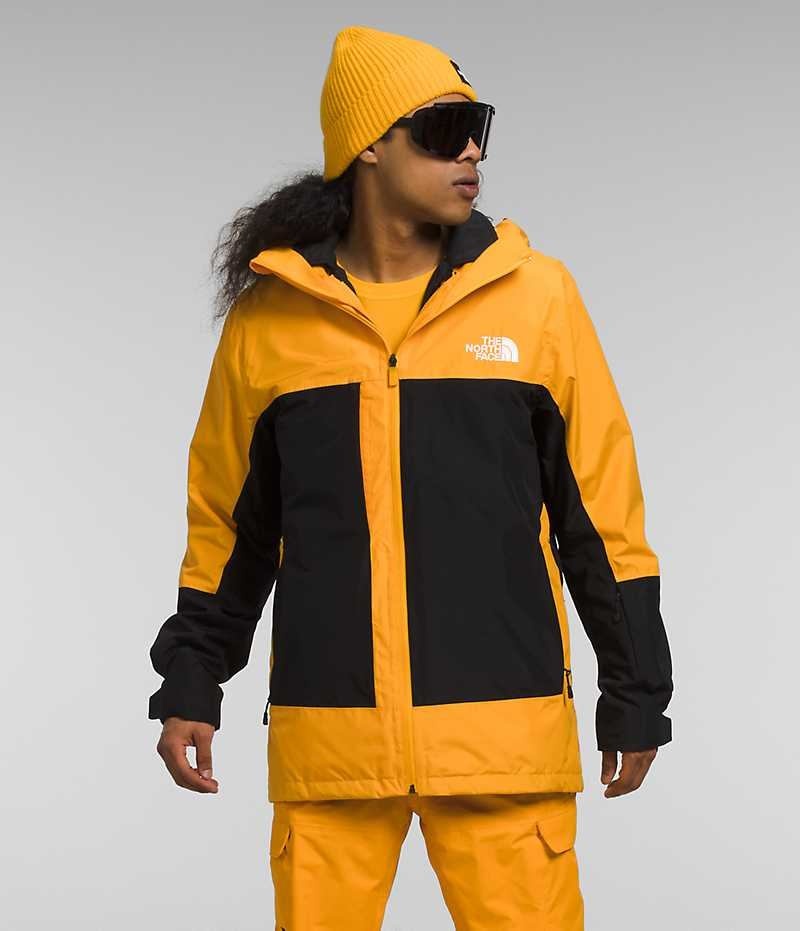 μπουφάν με κουκούλα ανδρικα The North Face ThermoBall™ Eco Snow Triclimate® χρυσο χρωμα μαυρα | GREECE YDJIWSA