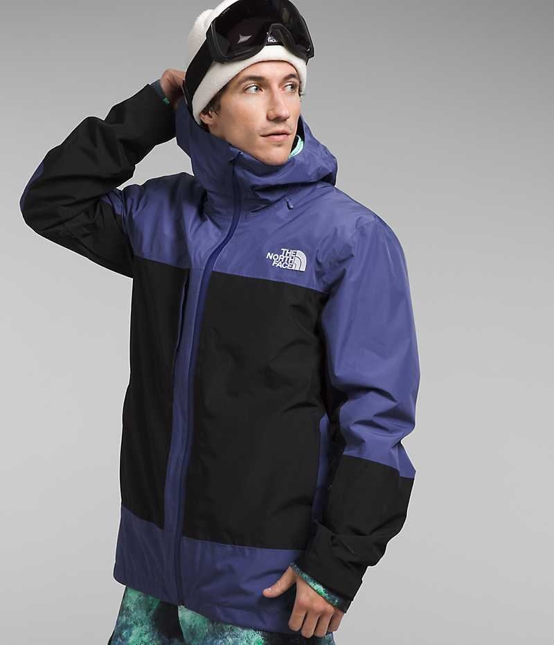 μπουφάν με κουκούλα ανδρικα The North Face ThermoBall™ Eco Snow Triclimate® μπλε μαυρα | GR IDTAFME